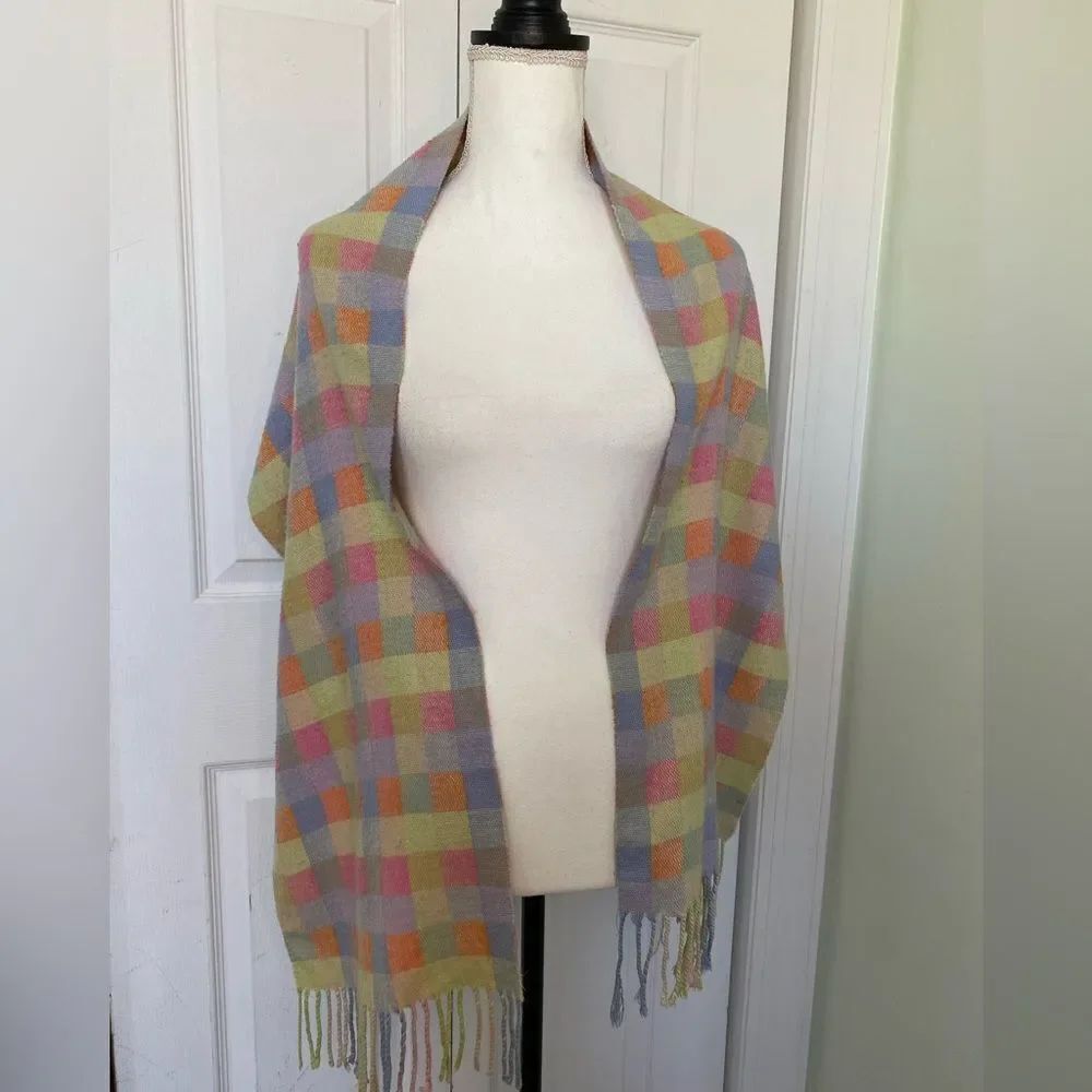 Pastel Colored Checkered Scarf